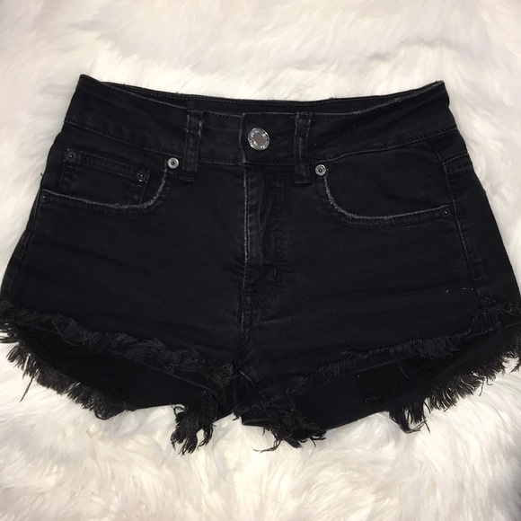 American eagle black denim shorts - Picture 1 of 4